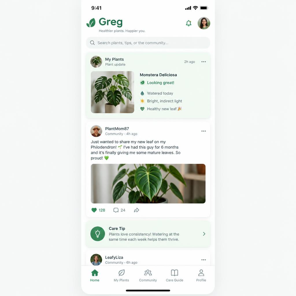 Greg app screen