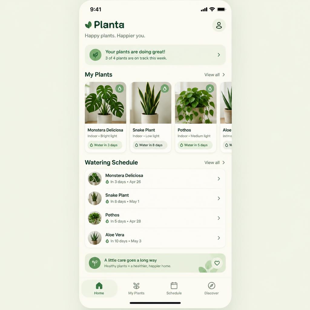 Planta app screen