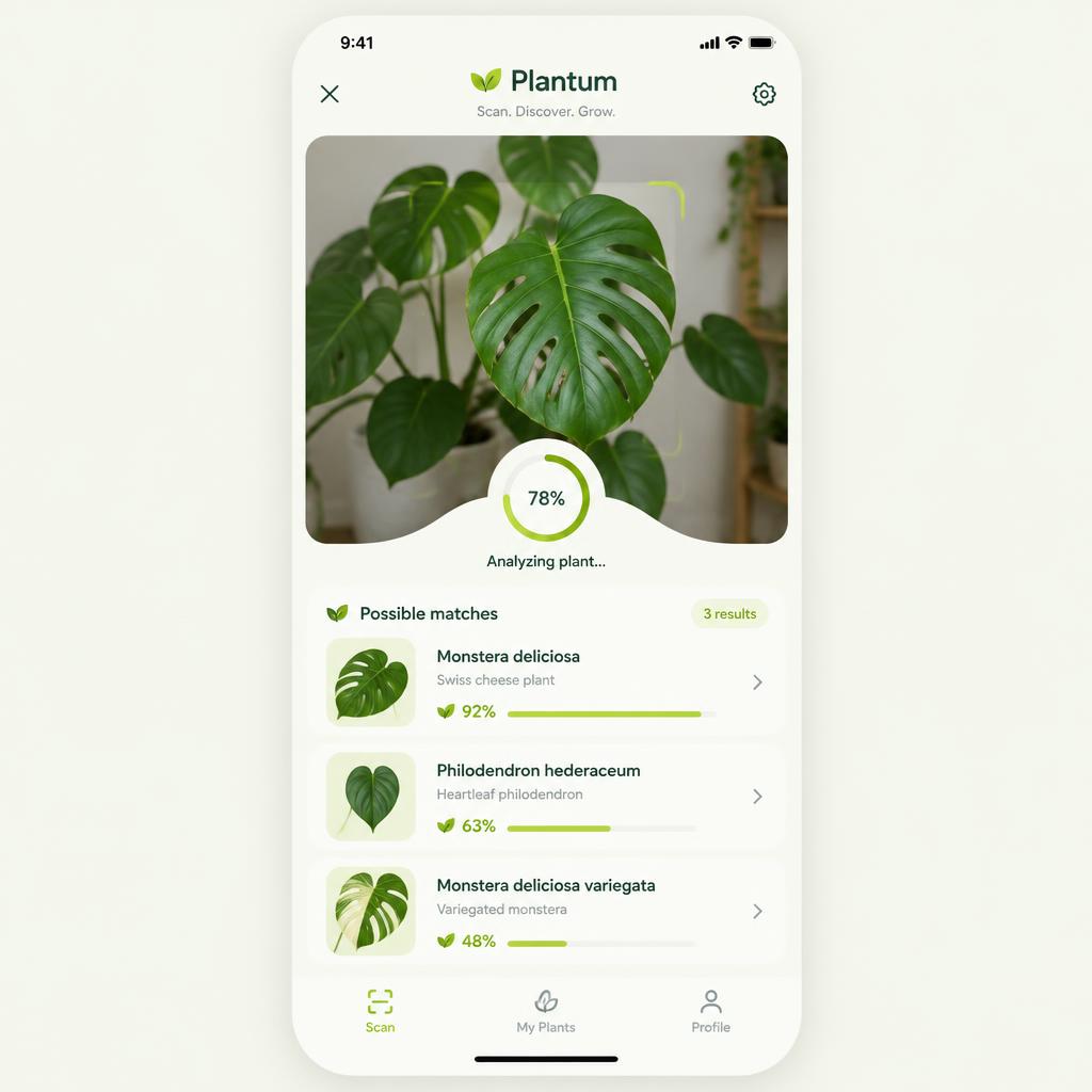 Plantum app screen
